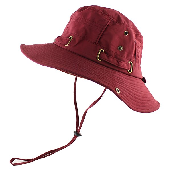 Light Sun Hat for Women Men Bucket Summer Fishing Boonie UV Protection Bob Solid Color Outdoor Beach Cap Packable Mesh Quick Dry: Red
