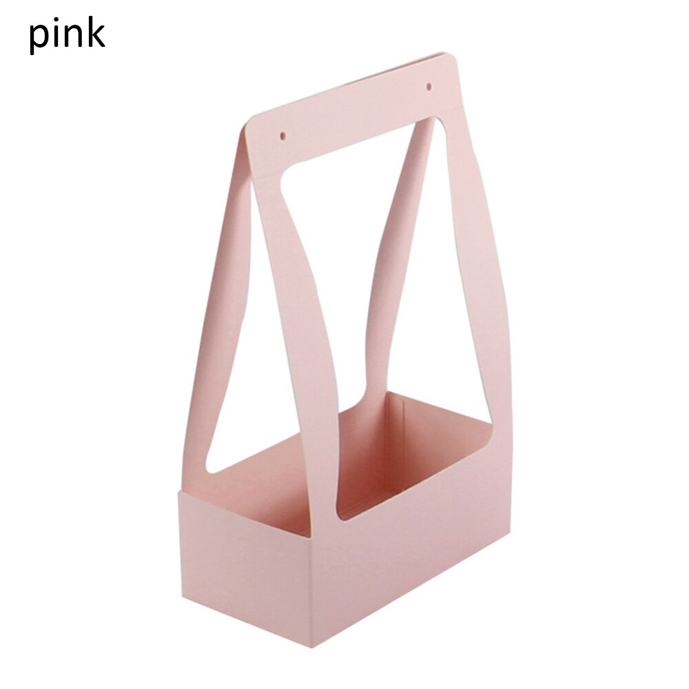 5 pièces présente boîte Bouquet papier pliable boîte à fleurs pour salon boîte de mariage emballage fête Festival boîte à fleurs: Pink