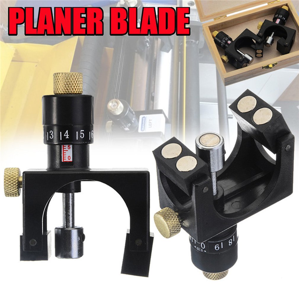 2Pcs /set Wood Planer Jointer Knife Setting Jig Planer Blade Woodworking Cutter Aligner Plastic with Magnet Material