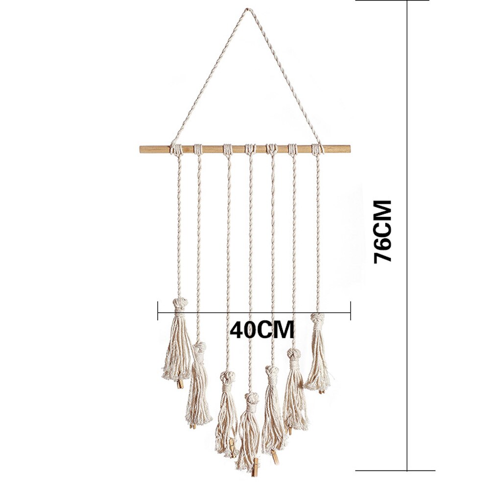 Boho Kwasten Muur Art Decor En Foto Display Houder Voor Woonkamer Slaapkamer Macrame Muur Opknoping Geweven Tapijt