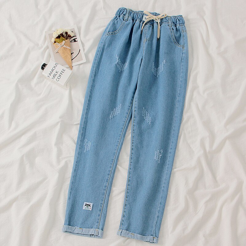 Baggy Jeans Mädchen - Vintage Style Mit Elastischer Taille
