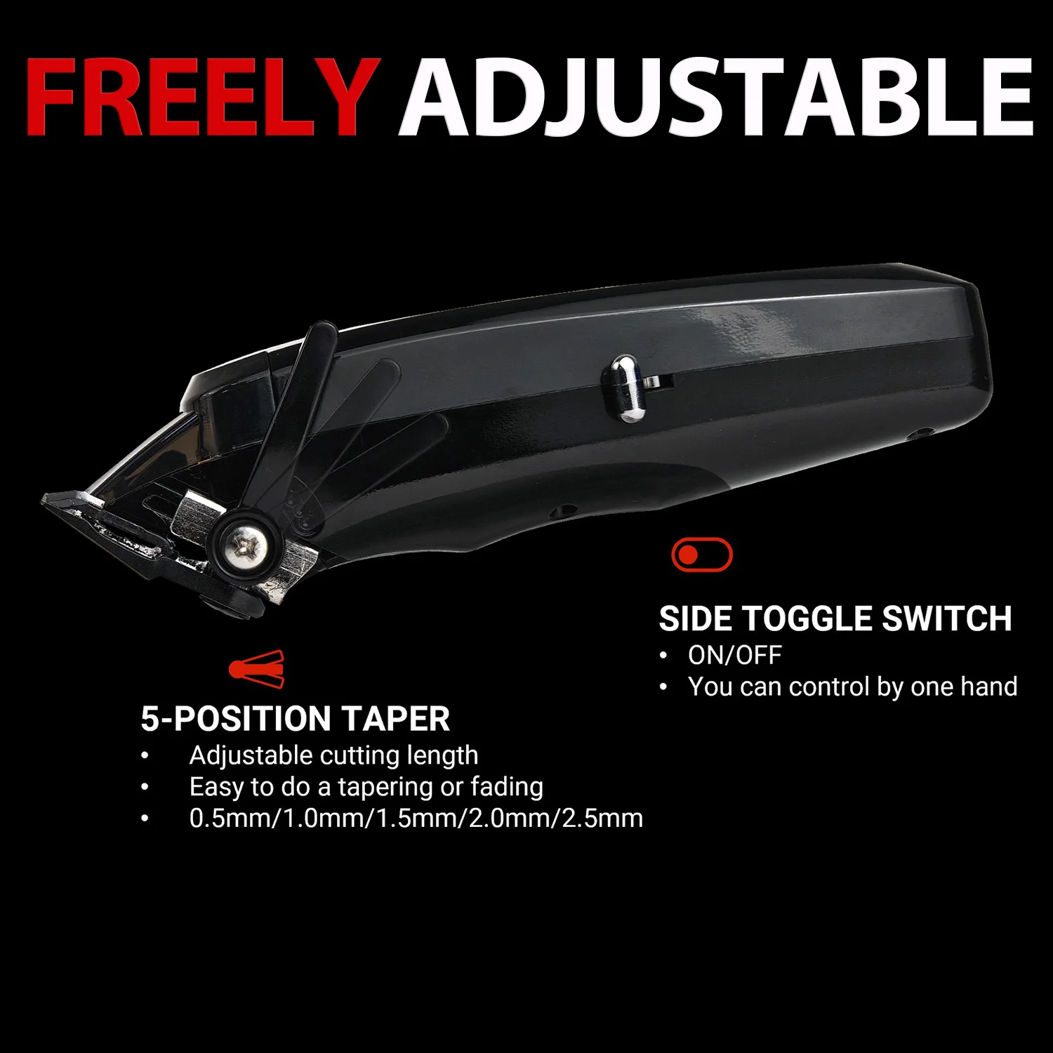 BRDCLIP BRD106 cortadora de pelo eléctrica inalámbrica con cabezal de aceite , cortadora de peluquería de 7500RPM, máquina de peluquero con cuchilla DLC para hombres