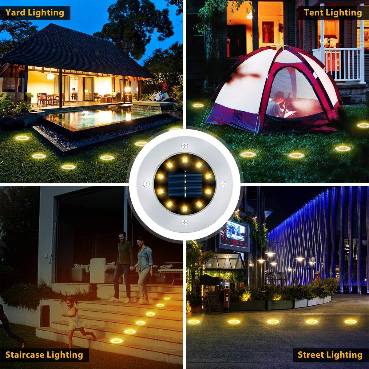 10led Solar Tuin Stap Lampen Outdoor Waterdichte Stell Solar Wandlamp Pathway Yard Kerst Trap Decor Led Verlichting