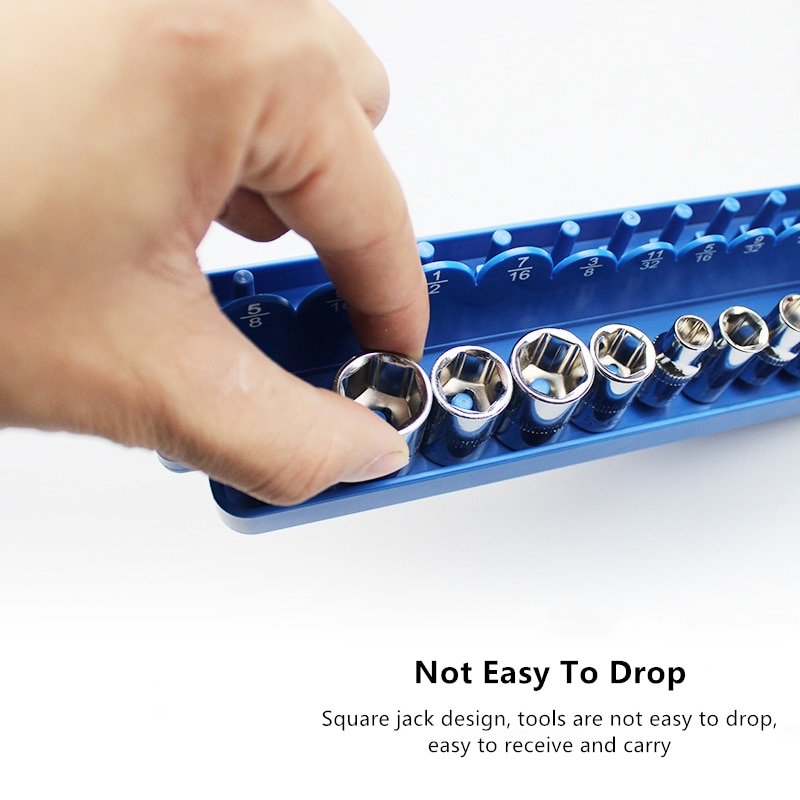1pcs Socket Organizer Sleeve Tray Rack Storage Holder Tool Metric SAE Plastic Insert Row Guide Rail Socket Hanger Placing Tool