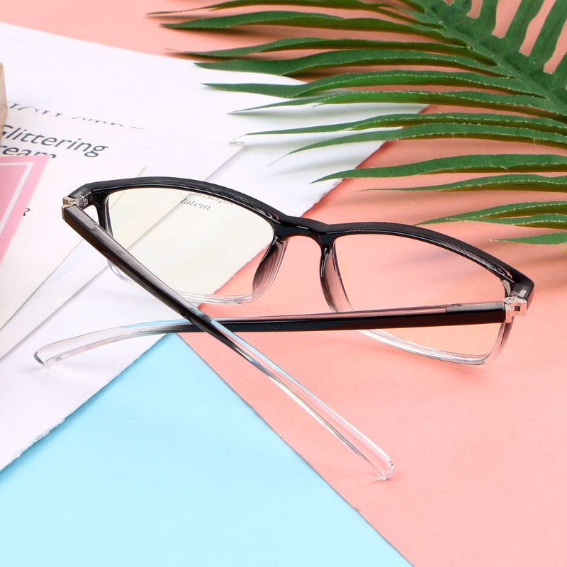 Hombres Mujeres clásico Marco rectangular Anti luz azul radiación ordenador gafas liso