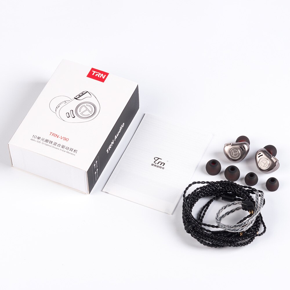 TRN V90 1DD + 4BA pilote hybride dans l'oreille écouteur HIFI moniteur en cours d'exécution Sport écouteur avec 2PIN détachable TRN V90 BA5 VX M10 STM