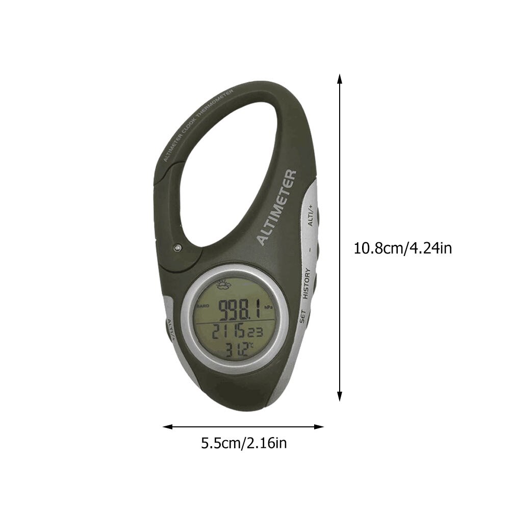 Portable Carabiner Barometer Handheld Altimeter Mountain Climbing