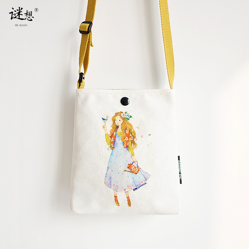 Newhotstacy Tasche 110619 reine baumwoll-Segeltuch-tasche damen-umhängetasche mit einem schultergurt, handytasche: 2