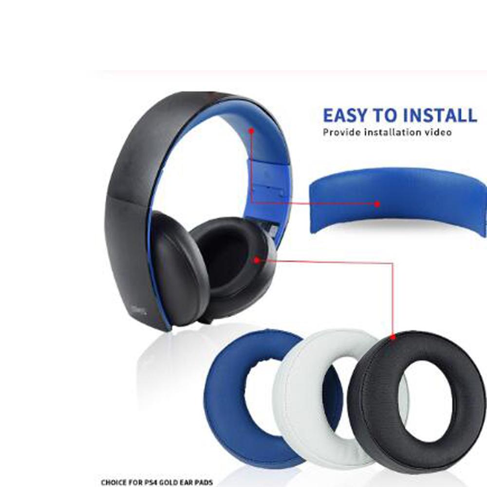 Sort ørepude ørepude ørepuder til sony playstation gold wireless  ps3 ps4 7.1 virtuelt surround-headset
