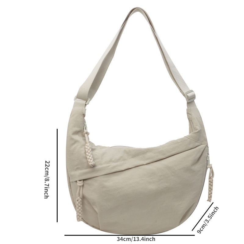 Nylon Fabric Shoulder Bag High Capacity Women's Crossbody Messenger Bag Leisure Versatile Shoulder Hobos Bag