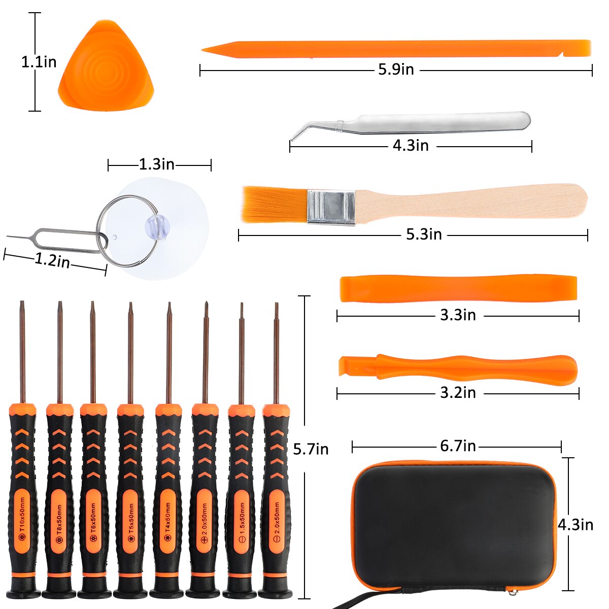 11 In 1 Cell Phones Opening Pry Repair Tool Kits Smartphone Screwdrivers Tool Set Mobile Phone Repair Tools: 16 in 1
