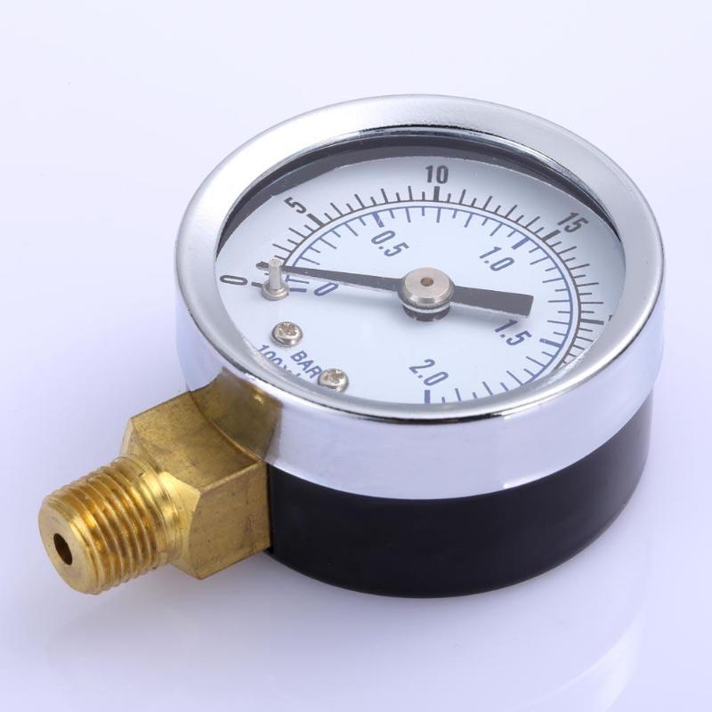 1/8 " npt mini trykmåler luftkompressor hydraulisk vakuummåler manometer tryktester 0-30 psi 0-2 bar bagmontering 1.5 " skive