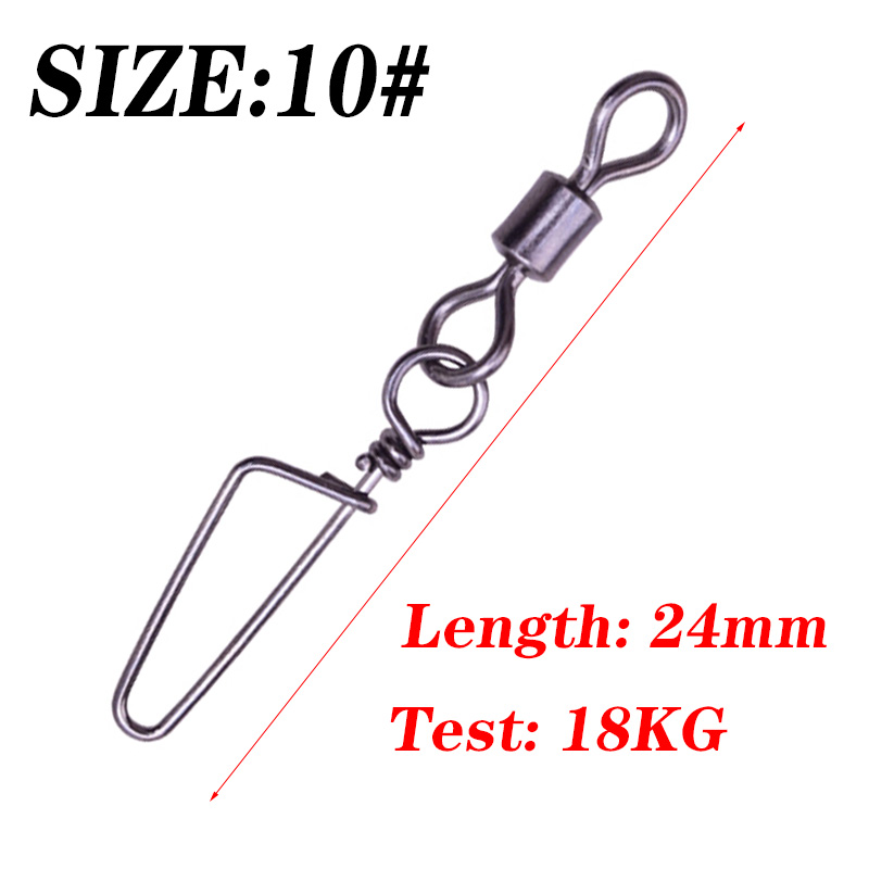 20Pcs 1#-14# Stainless Steel Fishing Triangle Connector Pin Bearing Rolling Swivel Snap For Lure Hook Fishing Tackle Accessories: Brown
