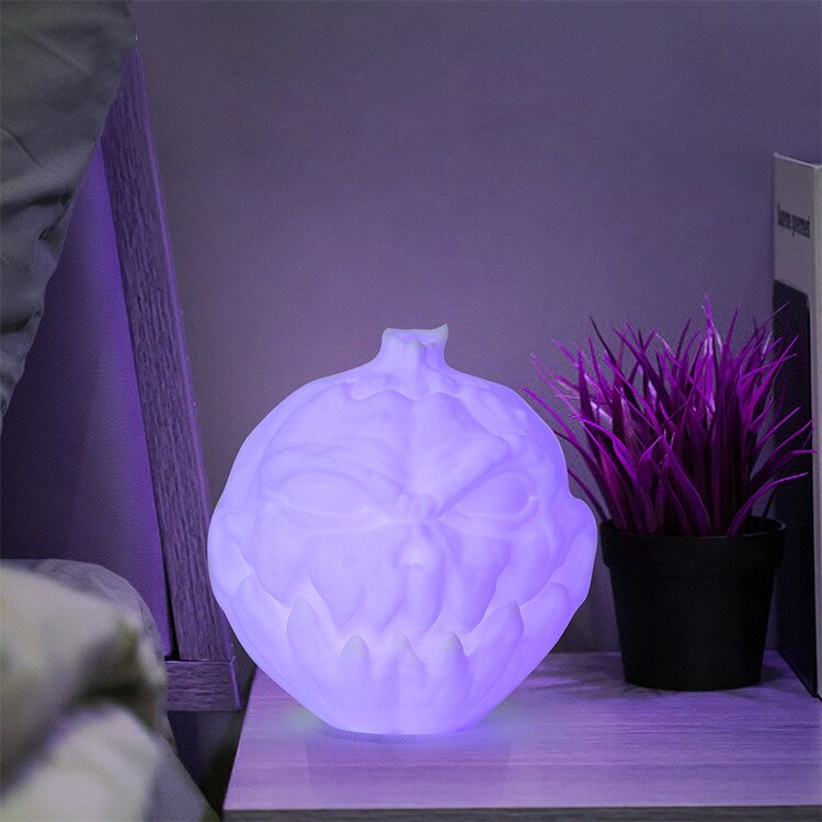 USB LED ical 3D Printed Night Table Light Face Shape Pumpkin Light RGB Desk Lamp with Remote Control Halloween Decoration