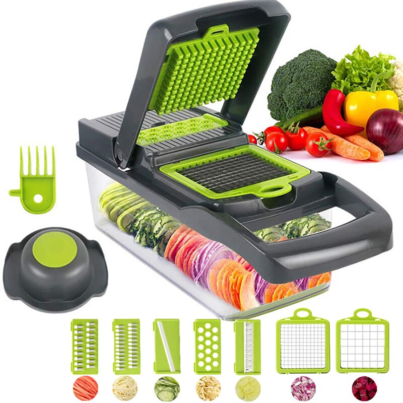 Multifunktionella grönsaker frukt verktyg potatis masher ricer grönsak mandolin skivare skalare skär morot strimlare rivjärn