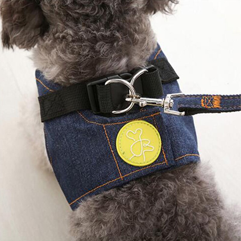 Atmungsaktive Streifen Haustier nutzbar machen Tarnung Hund Weste Welpen Leinen Kleine Hunde Leine einstellen Für Chihuahua Teddy S M L XL: Blau / M