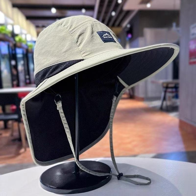 Visserspetten Mesh Ademende nekbescherming Unisex Vissershoed Brede rand Waterdicht en sneldrogend met hoed Panama Uv