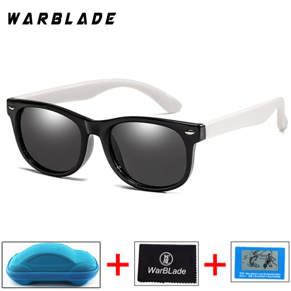 Gafas de sol polarizadas WarBlade para niños, gafas de sol para niños, gafas irrompibles de seguridad de silicona para bebés, gafas UV400 con caja
