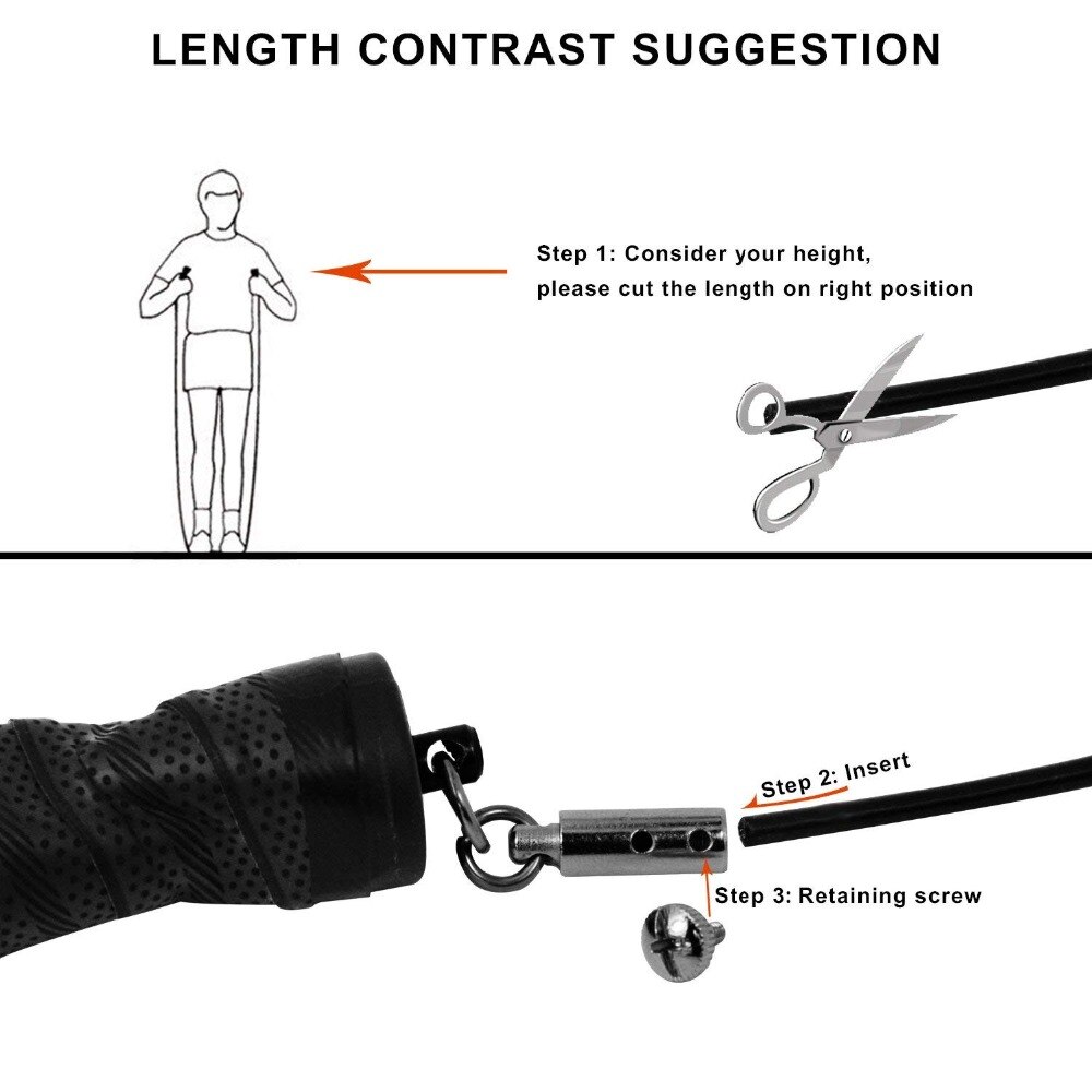 Cable de acero para saltar, comba de velocidad para Crossfit, comba de Fitness, revestimiento de goma de PVC sólido, rodamiento ajustable, Cabl de alta velocidad