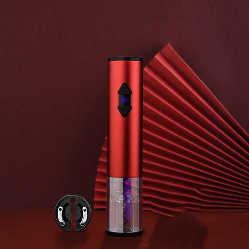 Mini Wine Bottle Opener with LED Night Light Rechargeable USB Corksrew Home Accessories Praty Bar Tool Adult: Red