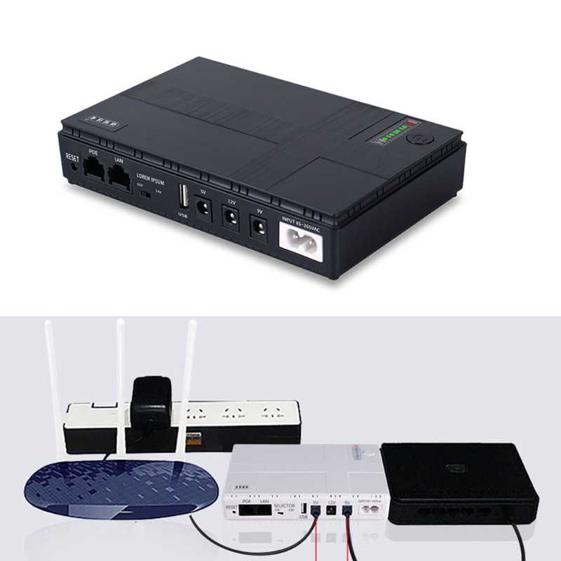 DC 5V—24V Mini UPS Battery Backup Portable Uninterruptible Power Supply for Wifi, Router, Modem, Security Camera