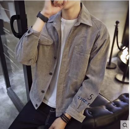 Jassen Mannen Turn-down Kraag Single Breasted Leisure Effen Eenvoudige All-Match Koreaanse Stijl Daily Soft Jacket Mens Denim jassen: 1005gray / M