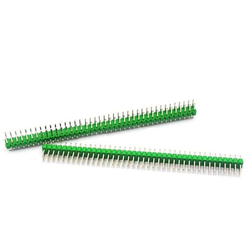 2.54mm Single Row single pin curved Pin Header Connector Strip Curved Needle Electronic Components Round Header connector: Double 2.54mm green