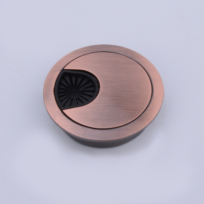 Couvre-fils de Table ronds en alliage de Zinc | Couvre-trous de sortie, Port pour ordinateur PC, câble de bureau, oeillet support de ligne 50mm/53mm/60mm/80mm: Red Bronze / 60mm