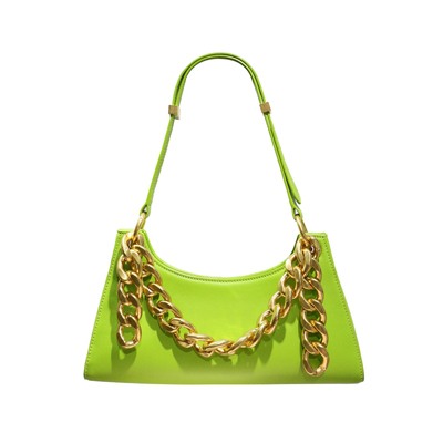 Vintage baguette Form Taschen Luxus handtaschen Leder frauen taschen Kette Schulter taschen Krokodil muster Totes: Apple green