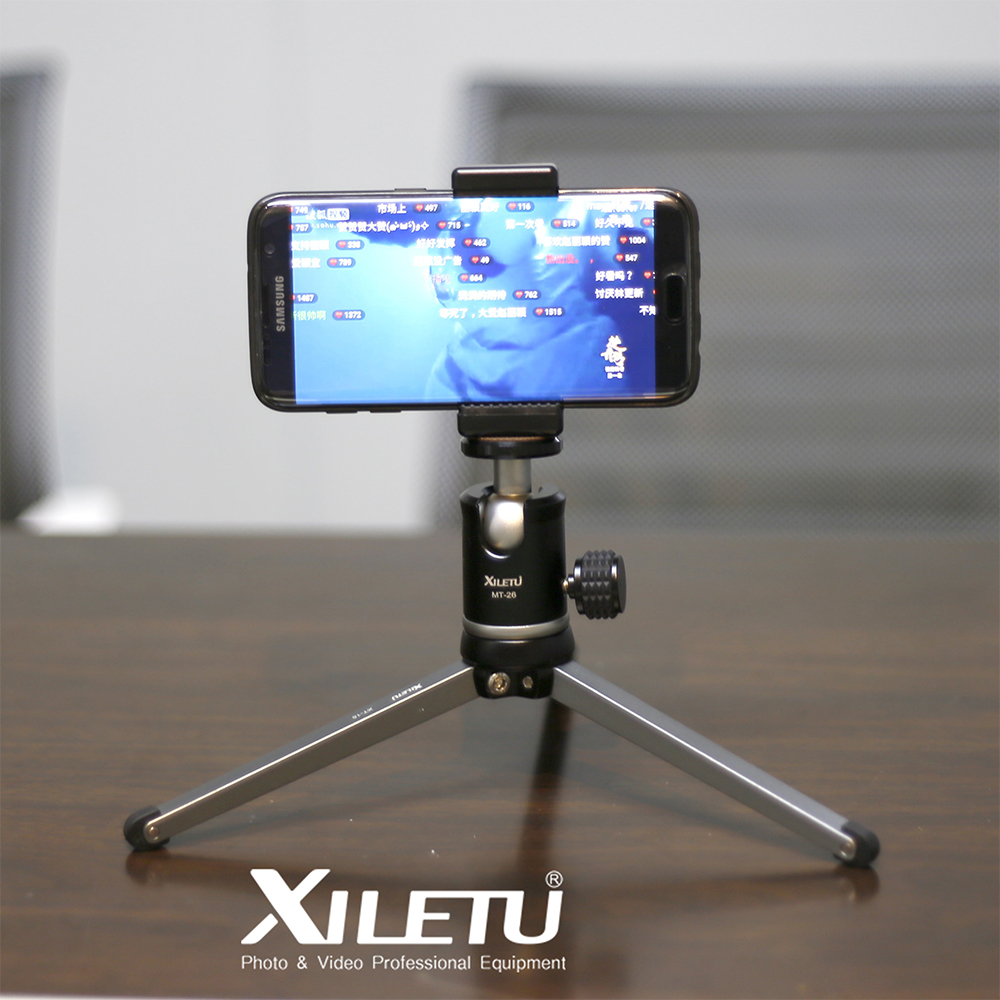 XILETU MT26 + XT15 Lager Desktop Beugel Mini Tafelblad Statief en Balhoofd Hoge Voor DSLR Camera Mirrorless Camera Smartphone