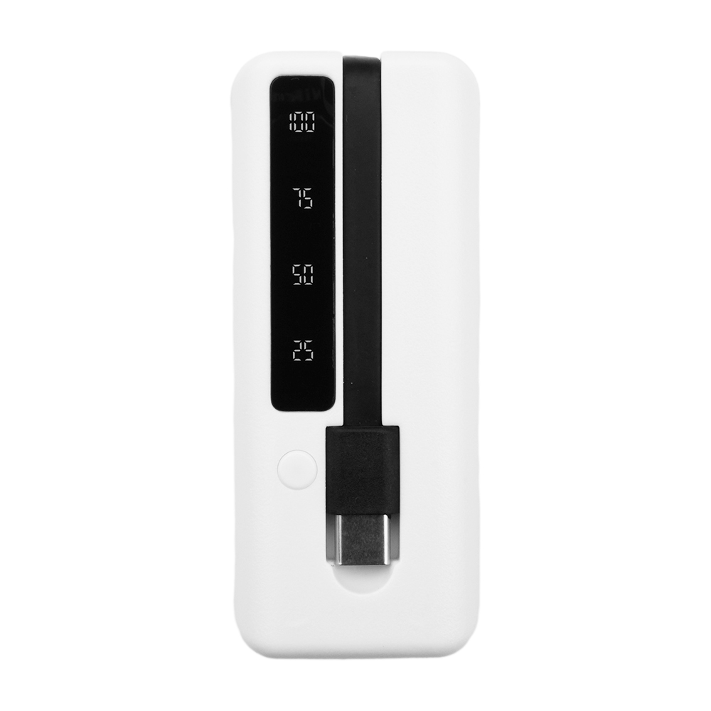 1*18650/18700/20700/21700 Batterij Oplader Type-C Usb Poorten Power Bank Case Diy Shell Kit Mobiele Telefoons Powerbank Box Met Kabel: WHITE / 16a