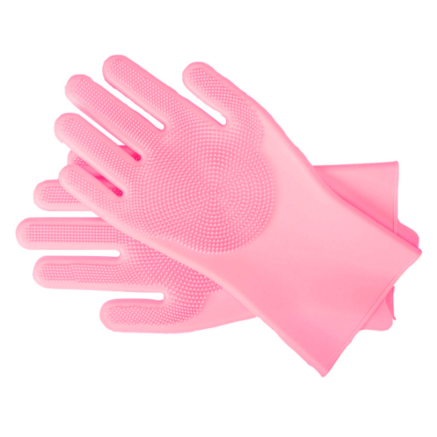 Guantes de limpieza para el Baño de mascotas, esponja de silicona para quitar el vello de perros y gatos, limpiador mágico para lavar platos: Pink