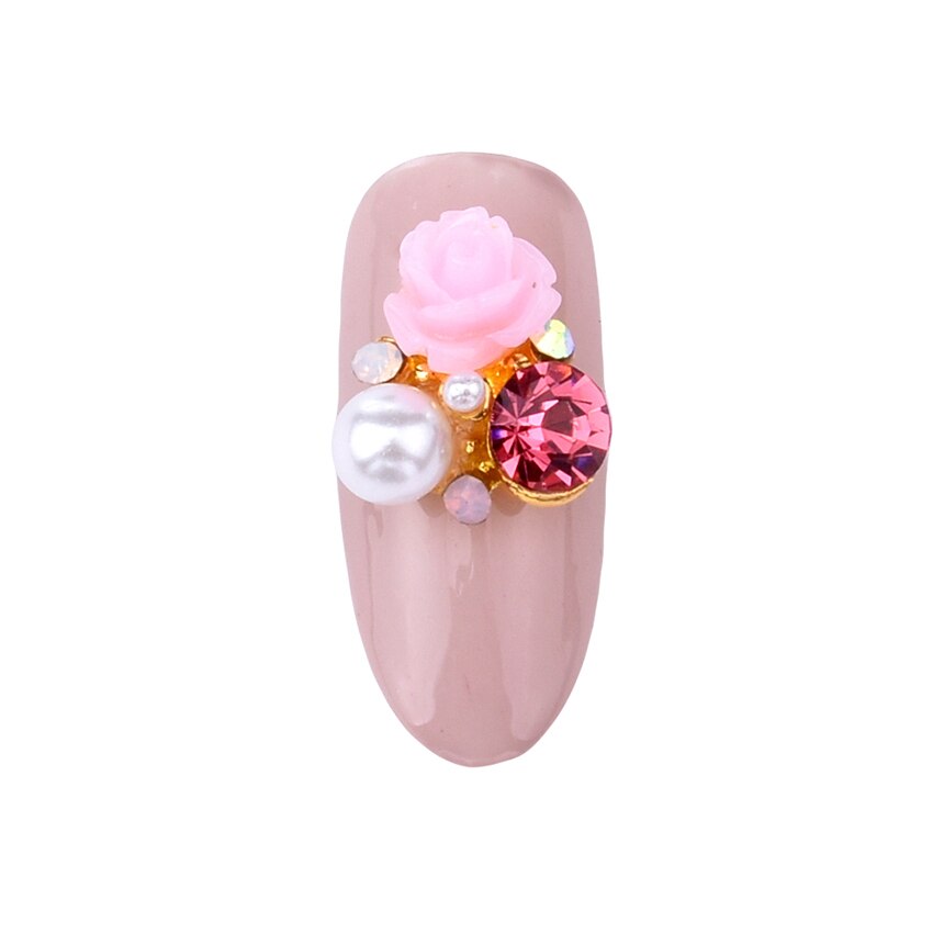 10pcs alloy 3d nail art rose bloemen sieraden nagels crystal rhinestones nailart nagels decoraties komen accessoires Y951 ~ 958: Y951