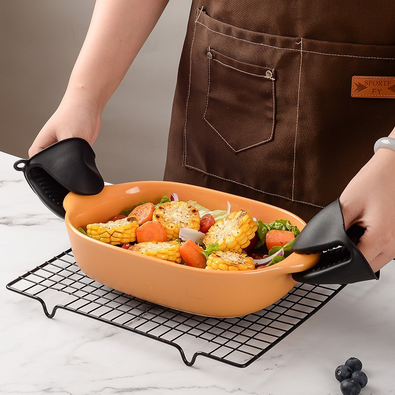 2 stücke Ofen Handschuhe Silikon Hitzebeständige Preis Handschuhe Anti Verbrühungen Nicht Unterhose Handschuhe Clips Topf Halfter Kochen Backen Ofen handschuhe
