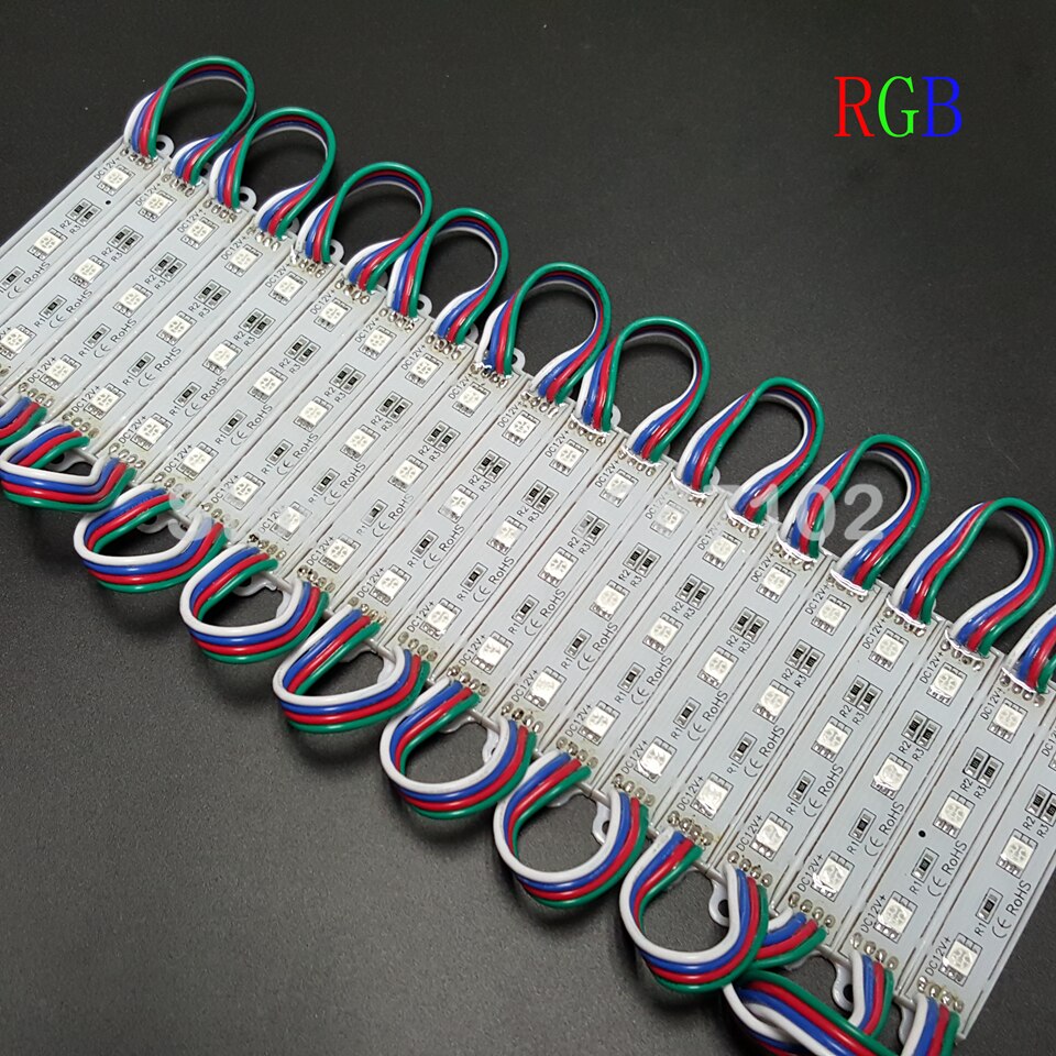 20pcs IP65 5050 3 LED Module Waterproof Warm White,White,RGB Injection Molding Light for DC 12V