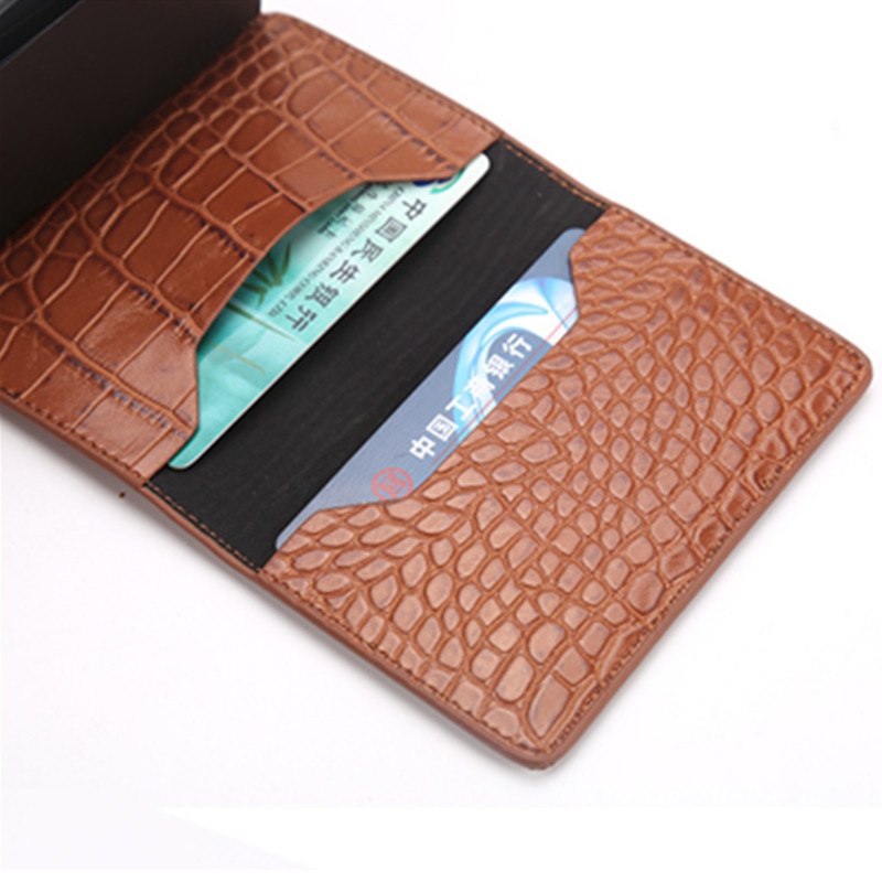 BISI GORO RFID Blocking Card Wallet Men Women Credit Card Holder Carbon Card Holder Aluminum Slim Short Card ID Holder