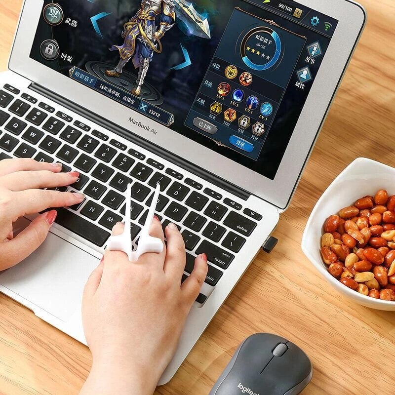Stainless Steel Nutcracker Multi-Function Walnut Pine Sheller Opener Snack Chopsticks Play Games Finger Chopsticks Accessory