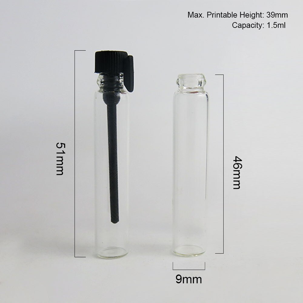 30 x 1/2/3 ml Empty Mini Glass Perfume Small Sample Vials Perfume Bottle Laboratory Liquid Fragrance Test Tube Trial Bottle