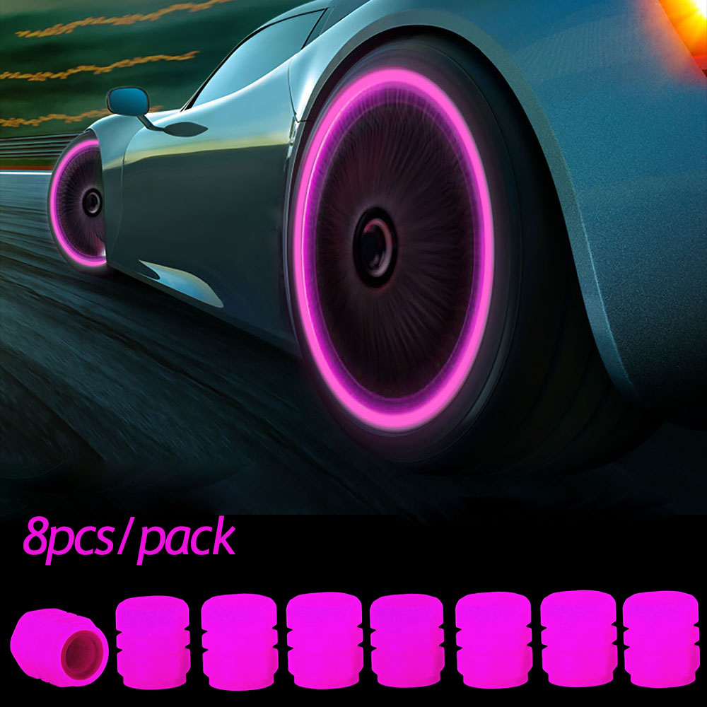 Luminous Valve Caps Fluorescent Night Glowing Car Motorcycle Bicycle Bike Wheel Tyre Hub Luminous Valve Stem Caps Decors: ROYAL BLUE