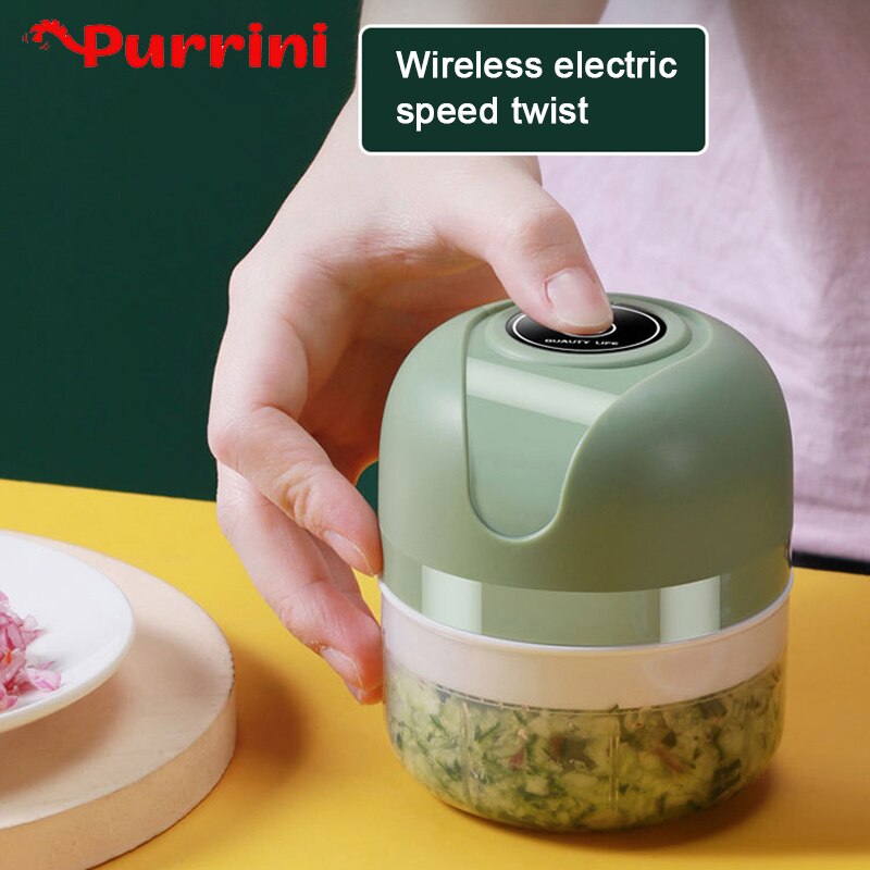 Electric Mini Food Chopper USB Charging Mini Electric Garlic Chopper Small Food Processor for Onion Garlic Pepper Vegetable