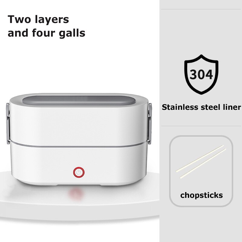 Electric Heated Lunch Box Portable Bento Box Fast Heating Bento Box 1/2 Layer Food Storage Container For Student Office Worker: T2 / EU