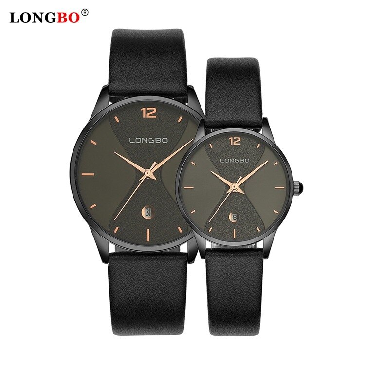 LONGBO7315 Casual Paar Quartz Horloge Japan Quartz Vrouwen Horloge Lederen Band Heren Horloge