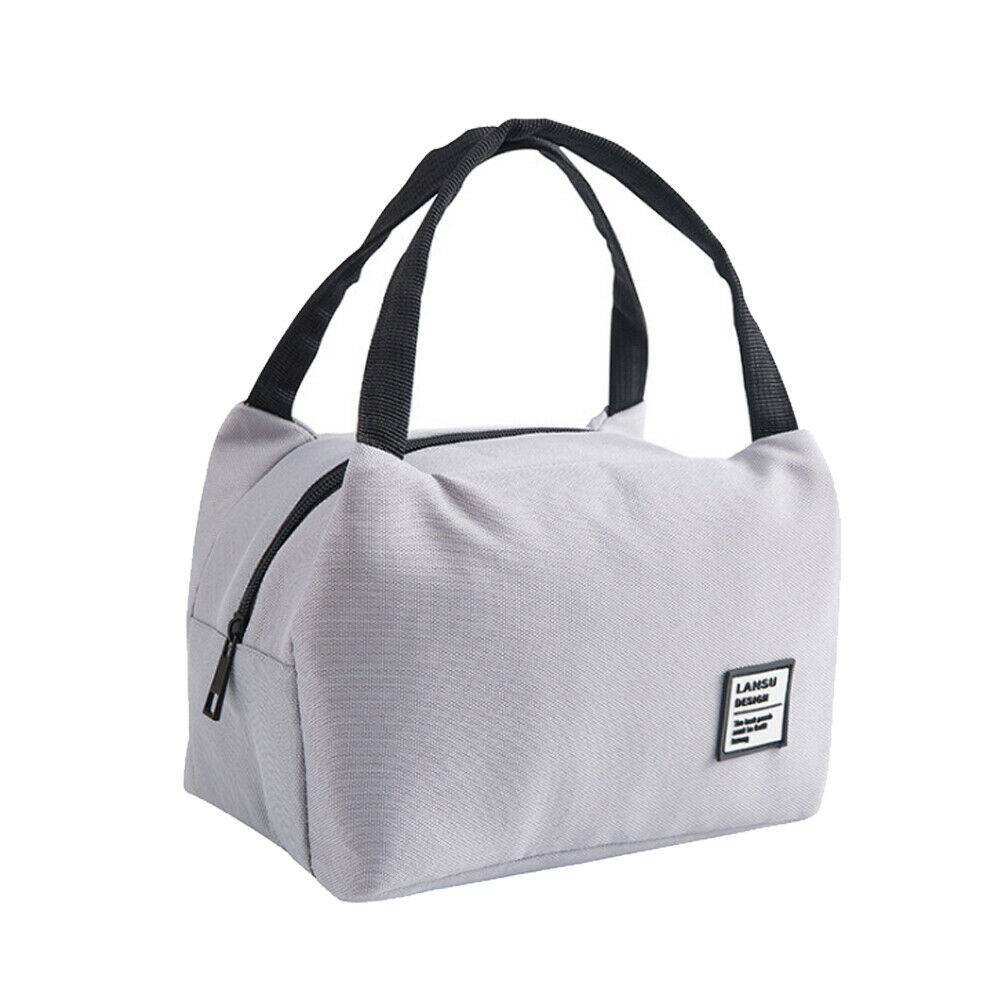 Nyeste madpakke til kvinder mænd termisk isoleret madkasse termokande tote picnic madpose vandtæt taske: Grå