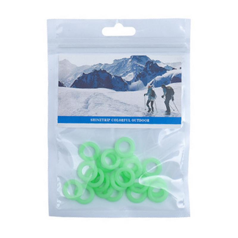 20/50x Zelt Nagel Fluoreszierende Ringe Silikon Leuchtenden Multifunktions Ring für draussen Camping Zelt Zubehör: 20Stck