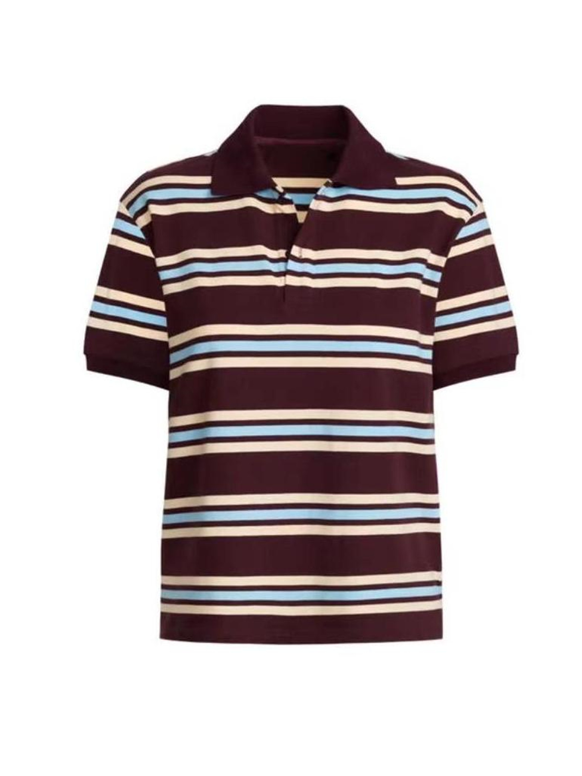 Sommer poloshirts dame langærmet crop top farveblok grøn stribet print poloshirts dame afslappede toppe stribet brun efterår: S / Brun