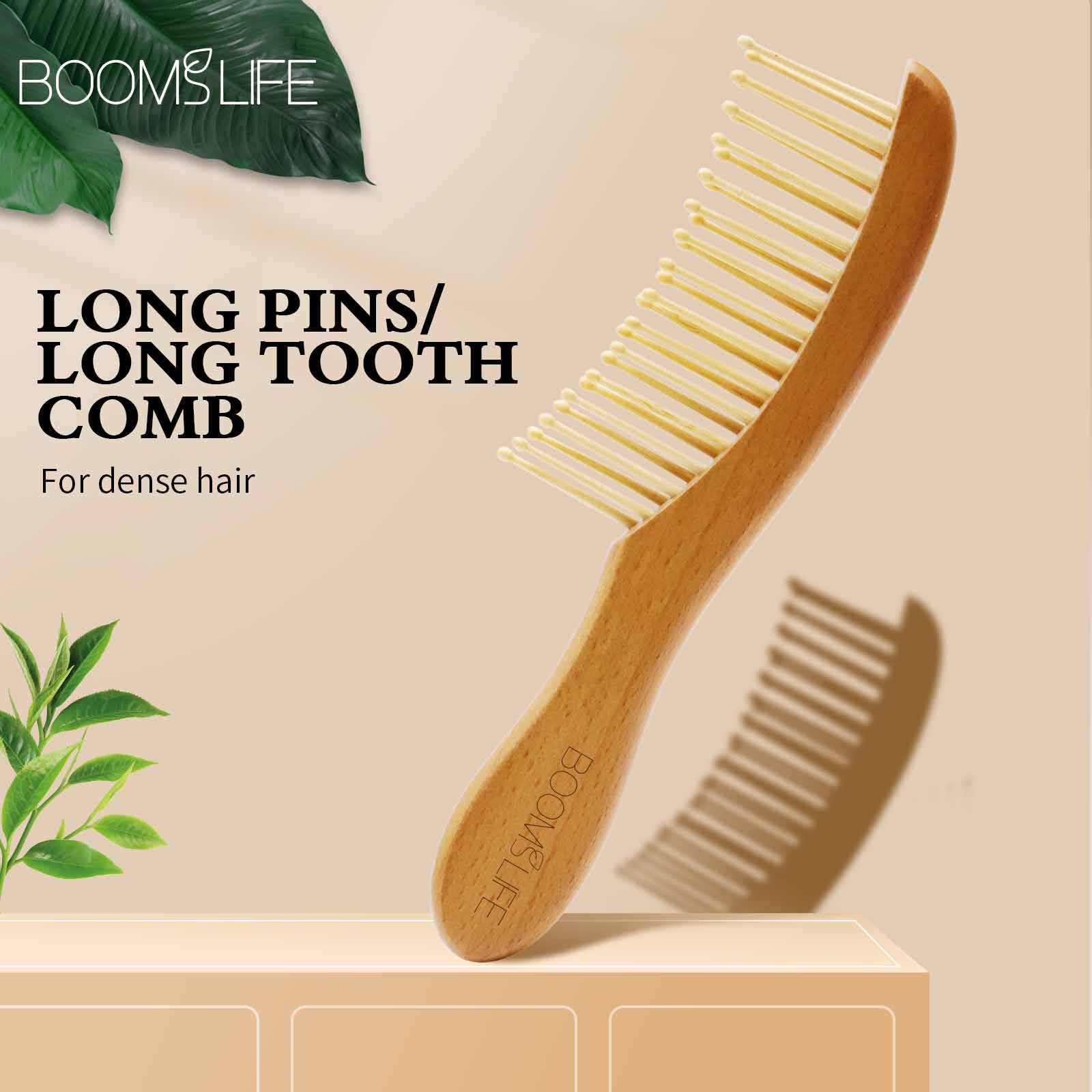 Holz Haar Pinsel Breiter Zahn Nass Haar Kämme Anti-Statische Styling Kamm für Lange Haar Kopf Akupunktur Punkt Massage für Frauen