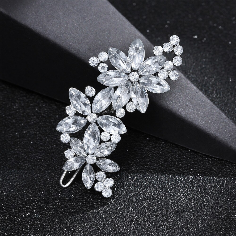 Vrouwen Lady Crystal Rhinestone Bridal Wedding Flower Haarspelden Haarspelden Haar Clip Haar Sieraden Haaraccessoires