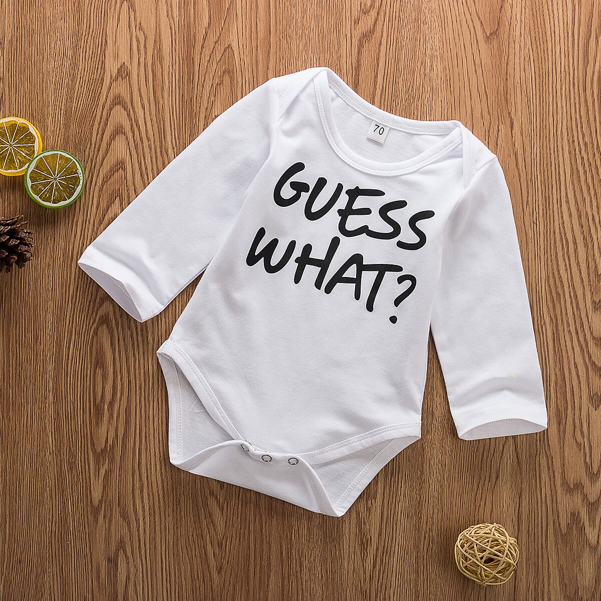 Baby Summer Clothing Newborn Infant Girls Baby Boy Bodysuits Jumpsuit Sunsuit Cute GUESS WHAT Playsuit Cotton Clothes 0-18M