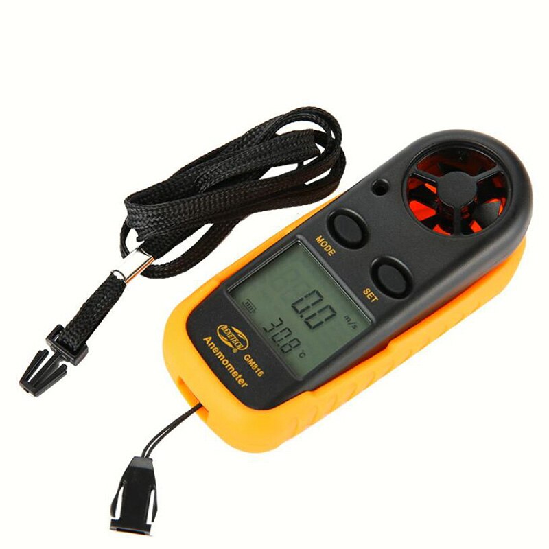 Digital Anemometer 0-30m/s Wind Speed Meter -10 ~ 45C Temperature Tester Anemometro with LCD Backlight Display