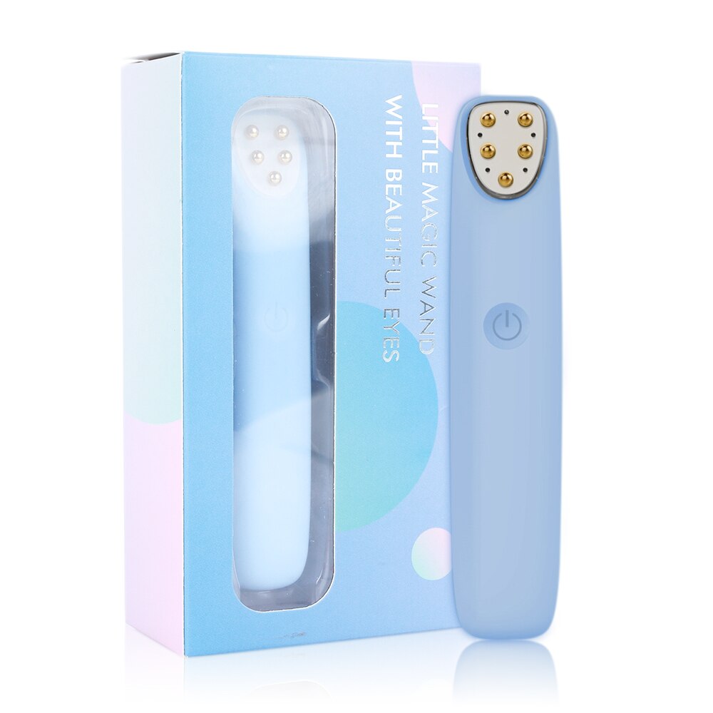 Rf & Ems Mesotherapie Elektroporatie Gezicht Schoonheid Pen Radio Frequentie Led Photon Huidverjonging Removee Rimpel Eye Massager: Blue Eye Massager